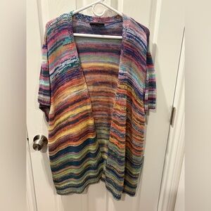 Lane Bryant 26/28 Colorful Knit Cardigan - Short Sleeved